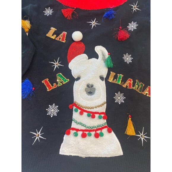 Holiday Time La Lama Christmas Ugly Sweater Size M NWOT - Picture 3 of 9